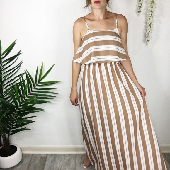 NWT AFTER MARKET maxi dress ruffled striped 0028 - Picture 2 of 8